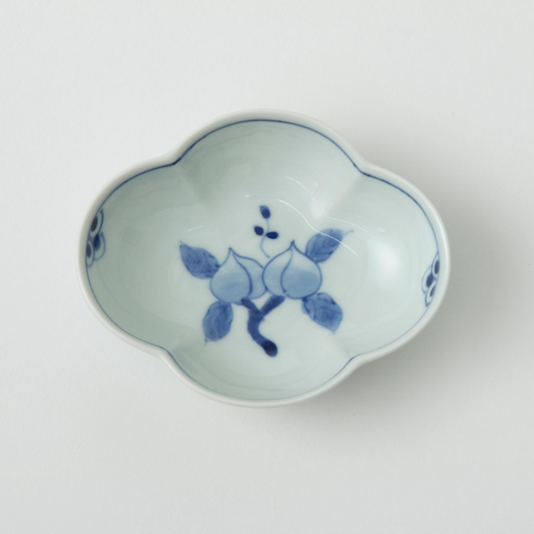 皓洋窯 木瓜小付 染付見込桃