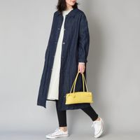 ubasoku/リネンコットンインディゴデニムステンカラーコート -重 ubasoku/リネンコットンインディゴデニムステンカラーコート -重