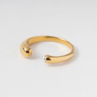 0910/stainless steel petit pearl ring