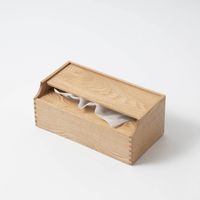 GAKUNAN/タモ材のティッシュケース トレイ