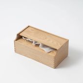 GAKUNAN/タモ材のティッシュケース トレイ