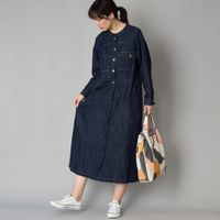 ubasoku/リネンコットンデニム ジージャンピース -コートとして ubasoku/リネンコットンデニム ジージャンピース -コートとして