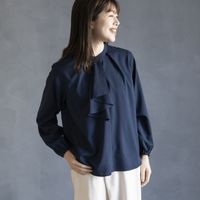 STELLA CIFFON/ボウタイ風ウォッシャブルブラウス
