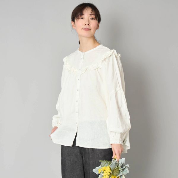 【今季】ubasoku リネン裾フリル ブラウス オフ 今季ubasoku リネン裾フリル ブラウス オフメーカー公式通販