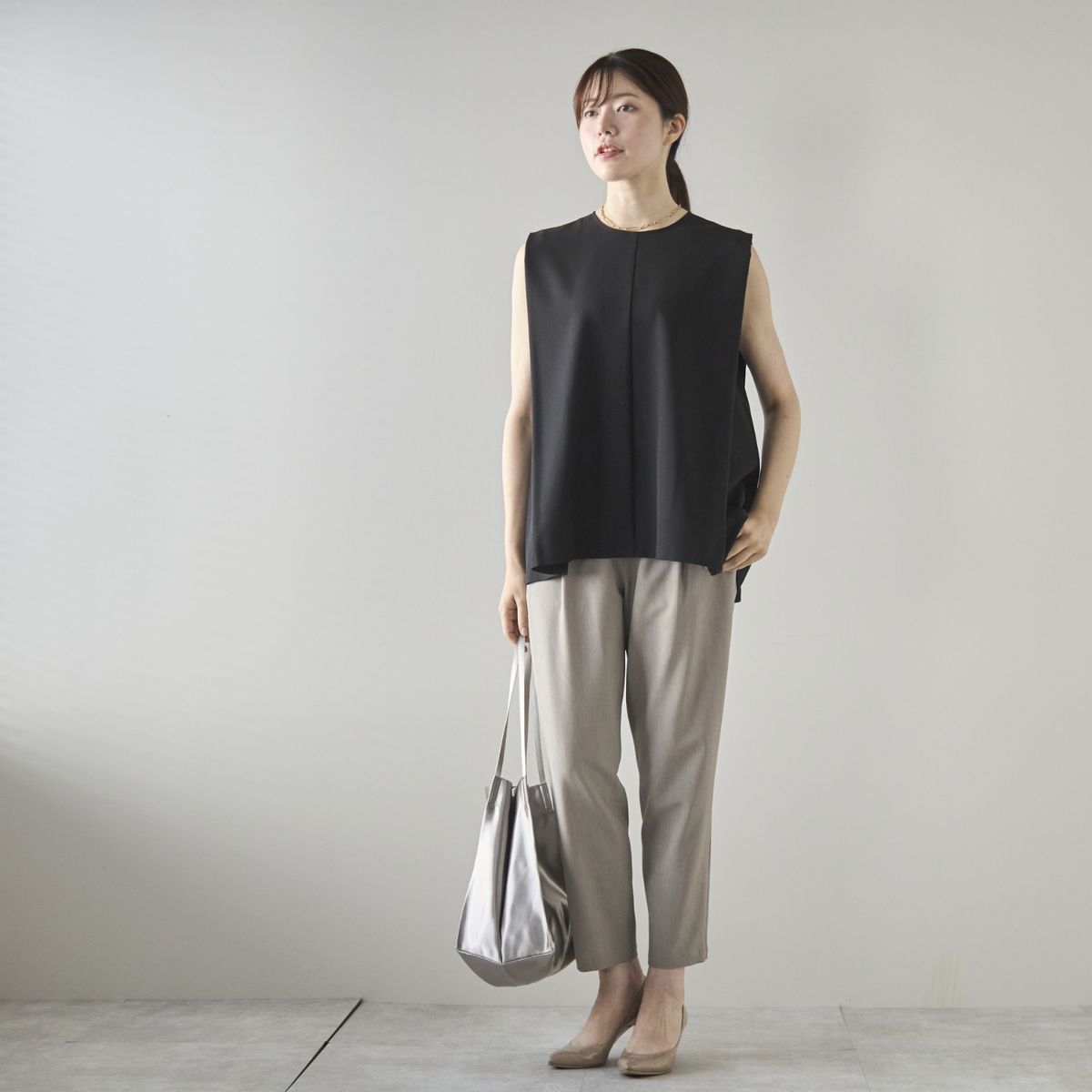 STELLA CIFFON/ウォッシャブルポリエステルテーパードパンツ