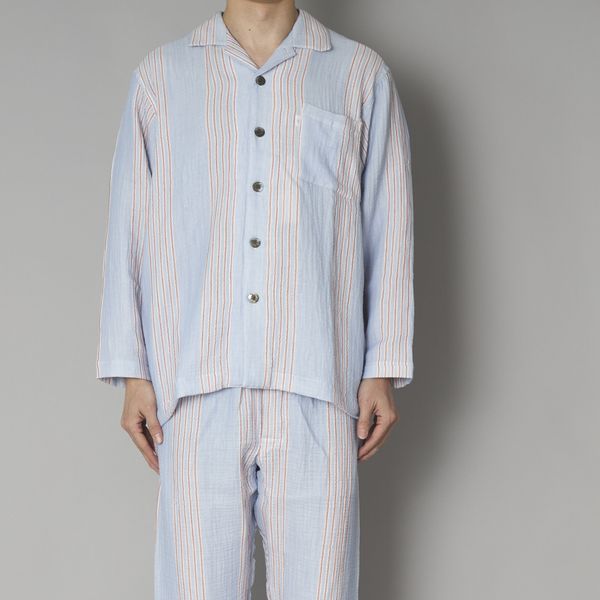 無撚糸三重ガーゼ柔らかパジャマ メンズ -あたたかいけど蒸れにくい