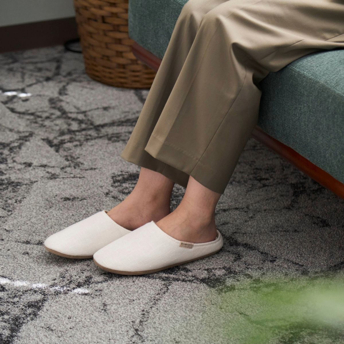 LINEN & BASIC/ツイルリネンルームシューズ