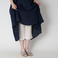 シルク100％汗とりロングペチコートパンツ　ひざ下丈