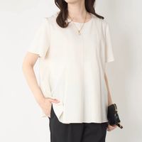 STELLA CIFFON/リサイクルストレッチツイル5分袖ブラウス