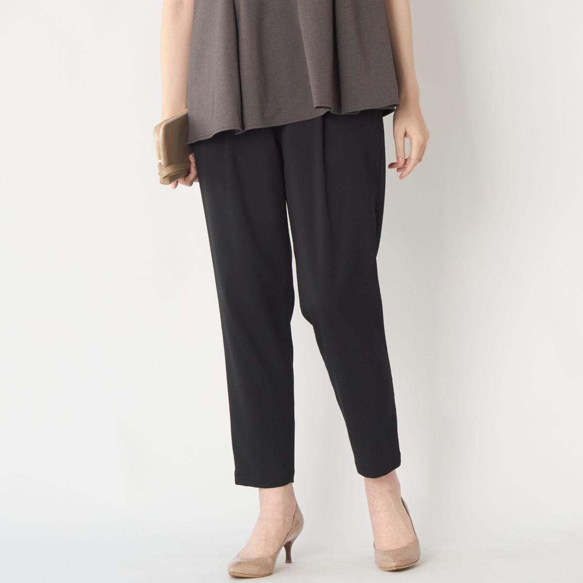 STELLA CIFFON/リサイクルストレッチツイルテーパードパンツ