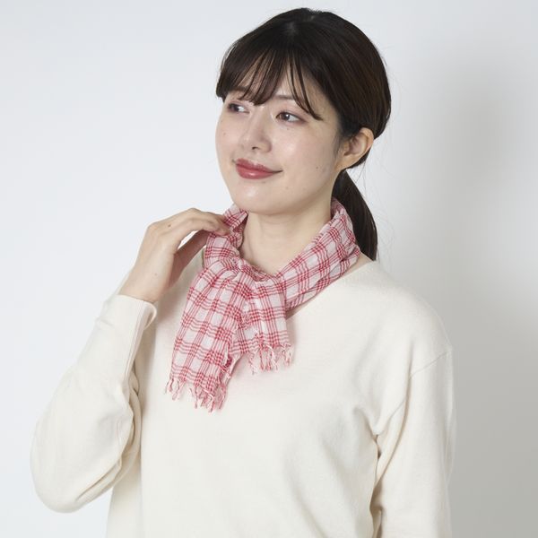 harukii/長綿ガーゼ・ミニストール チェック -1年中活躍！超軽量で