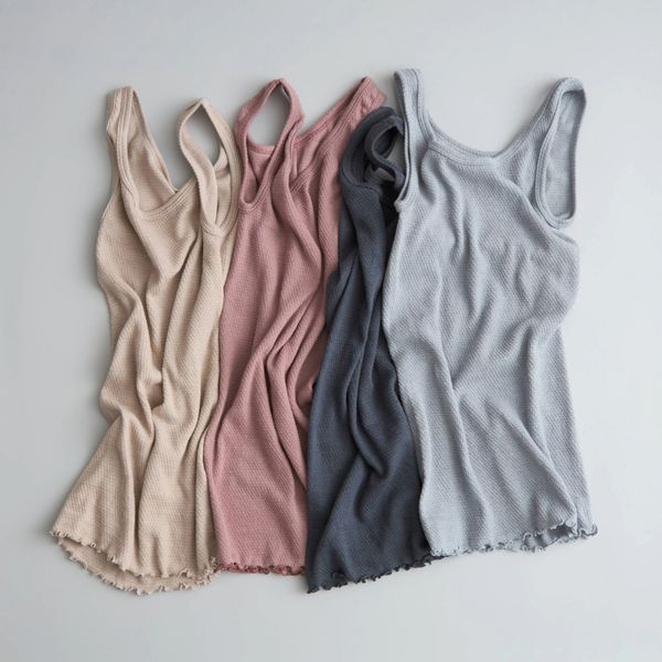 waffle haramaki/スフレワッフルタンクトップ -ふわふわワッフル生地の