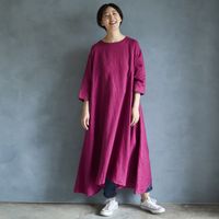 TUTIE./リネンのサイドシームフレアワンピース