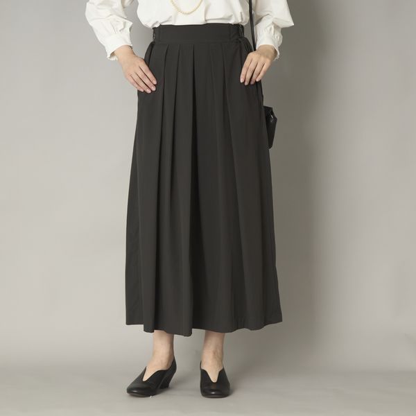 Lelill/ベルテッドフレアスカート -ベルト調節で好きな位置で穿ける