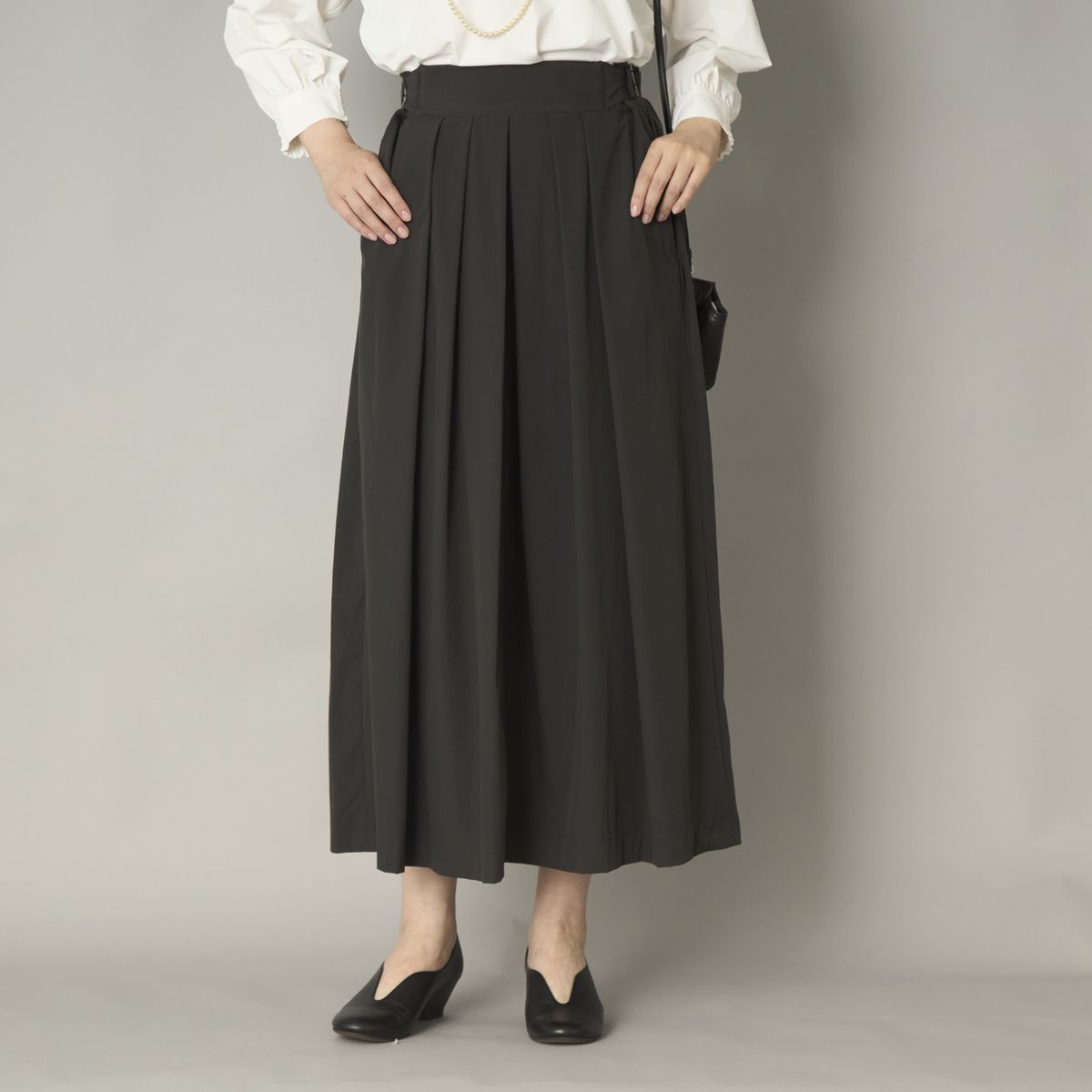 Lelill/ベルテッドフレアスカート