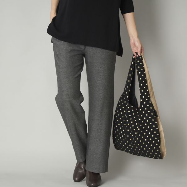 Kilka/裏起毛あったかツイーディーストレートパンツ -吸湿発熱素材で