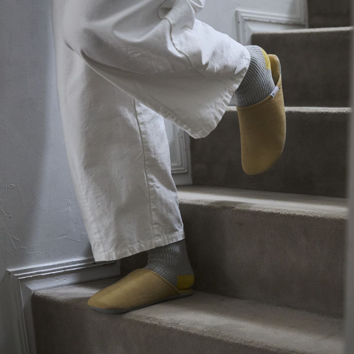ABE HOME SHOES/脱げにくい綿麻のスリッパ