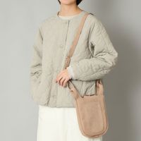 nachukara/ナイロンキルトノーカラーブルゾン