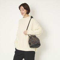 Swaraj/ツイードレザーコンボショルダーバッグ