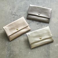 Neutral Gray/ハスキーロングウォレット　メタリックレザー