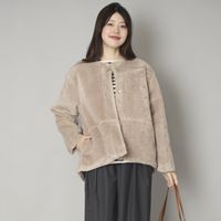 DOVERS/フェイクファーノーカラージャケット