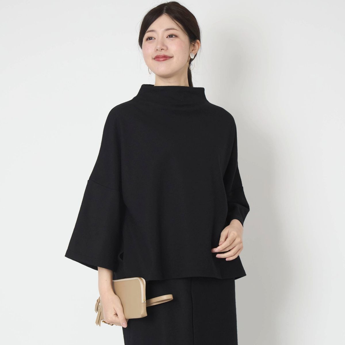 TOKYO BASIC/圧縮ウール100% モックネックプルオーバー