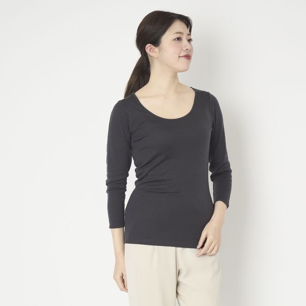 MALYNE SILK/肌側シルク100%インナー エアリー８分袖（内絹外ウール）