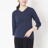 a mon gout/Vネック7分袖カットソー