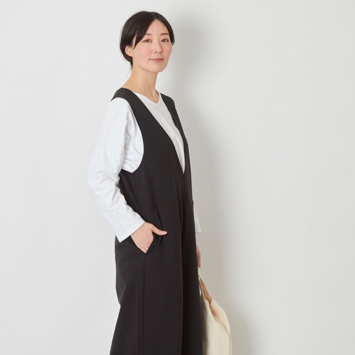WESTWOOD OUTFITTERS/きれいめ無地のサロペット -着脱楽ちんで肩紐が 