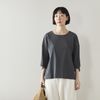 Kilka/洗えるシャーリング5分袖カットソー