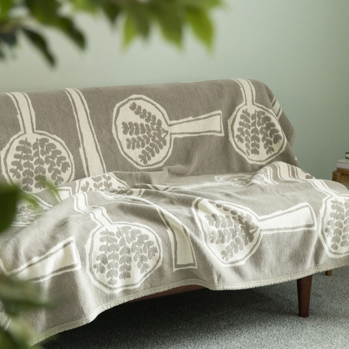 KLIPPAN/mina perhonen シュニールコットン シングルブランケット FOREST SPOON