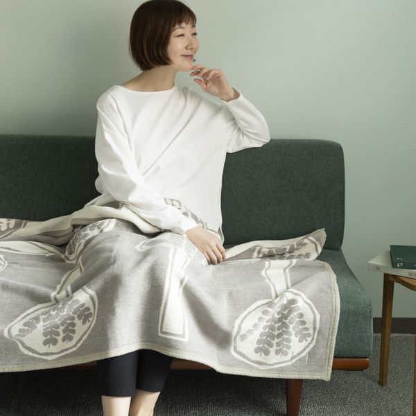 KLIPPAN/mina perhonen シュニールコットン ハーフブランケット FOREST