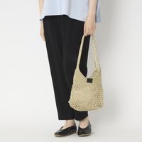 Swaraj/手編みのメタリックマクラメOVAL TOTE