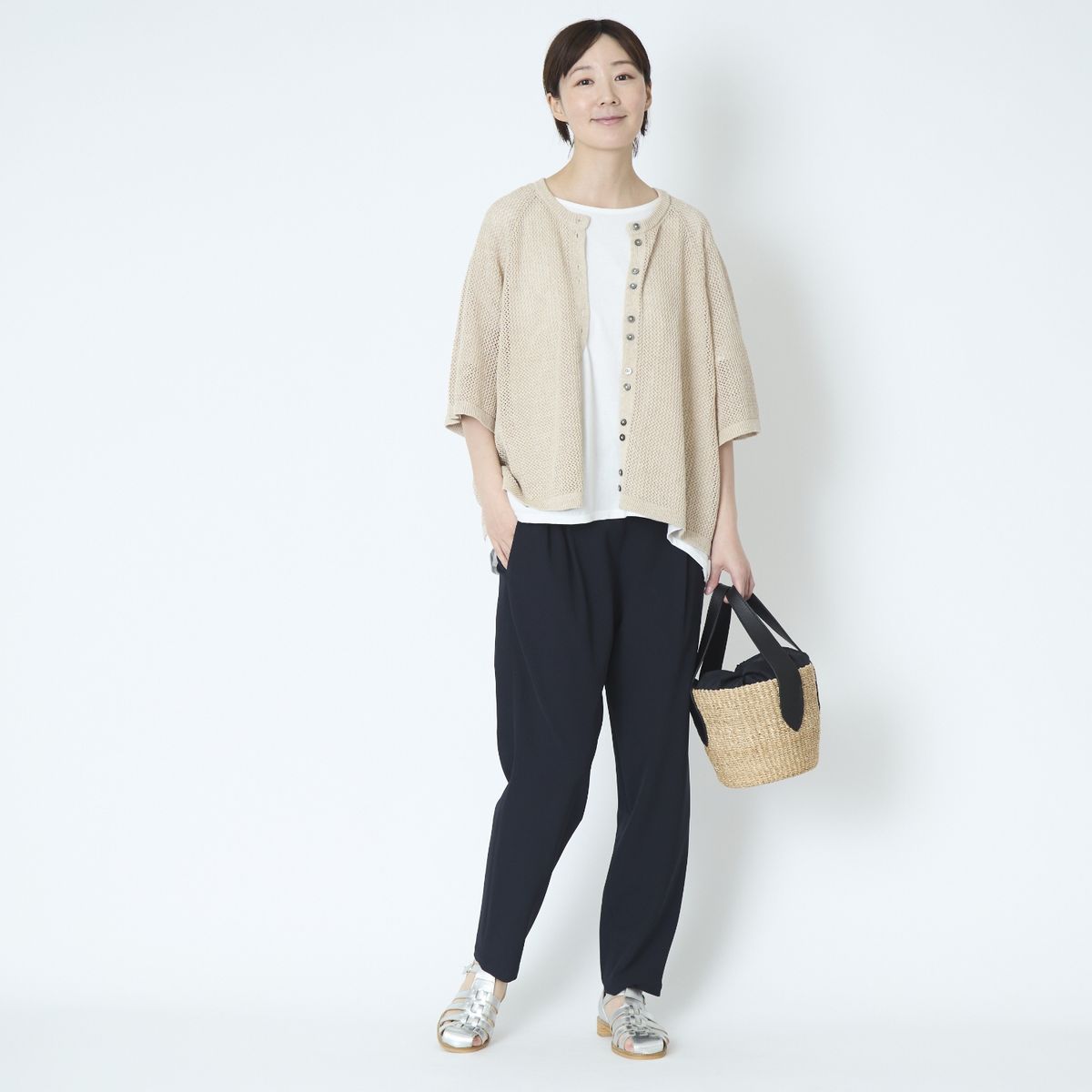 TANG./2WAYメッシュカーディガン