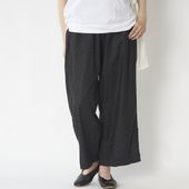 TOKYO BASIC/リネン&コットン ドット柄 ワイドパンツ