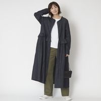 ubasoku/フリル加工比翼ウエストギャザー長袖ワンピース