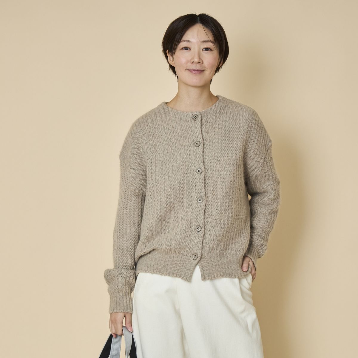 SAIFUKU/畦編みゆったりカーディガン