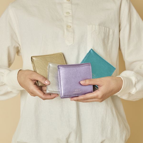 MUZICA VITA/インド山羊革2つ折り ラメ財布 -コンパクトなのにたっぷり