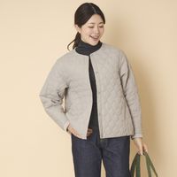 nachukara/ナイロンキルトノーカラーブルゾン