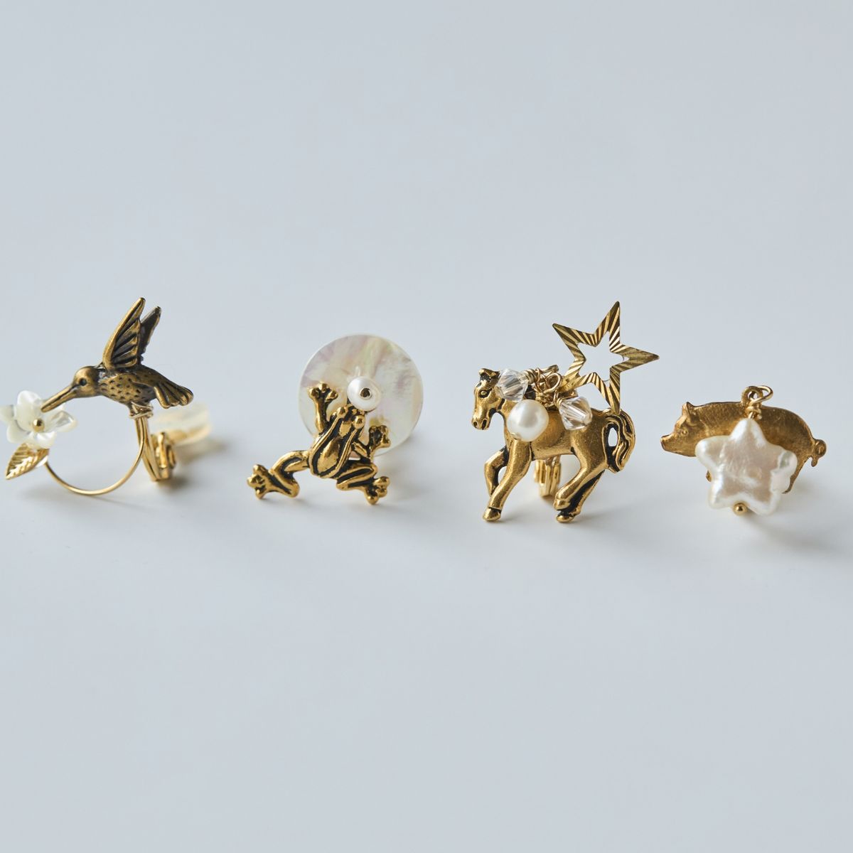 laneii/ブラスモチーフイヤリング