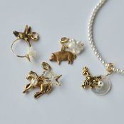 laneii/ブラスモチーフ×クリスタルパール2wayネックレス