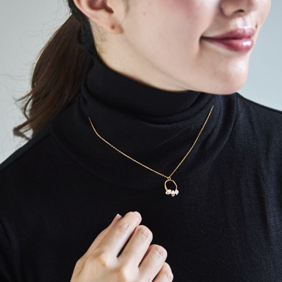 PLAFU/minamo necklace wth Herkimer Diamond