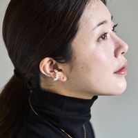 PLAFU/bloom gems earcuff with Herkimer Diamond