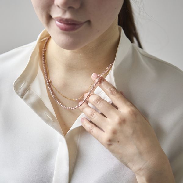 misa/Kilka two way magnet clasp necklace ピンクパール