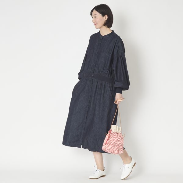 ubasoku/ウエストリブデニムワンピース