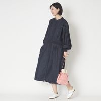 ubasoku/ウエストリブデニムワンピース