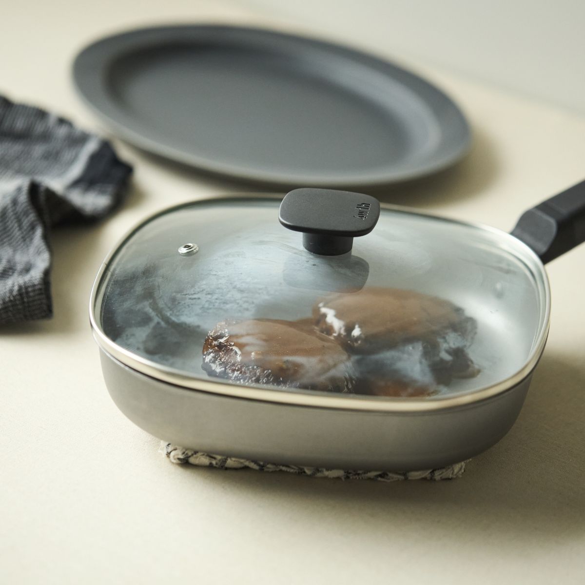 4w1h/ひし形フライパン用ガラス蓋