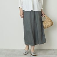 Crea delice/リネン8分丈ワイドパンツ
