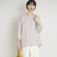 motone/ノーカラーシャツ2nd 9分袖