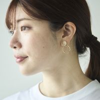 Ouca/楕円ストーン＋リング2wayイヤリング